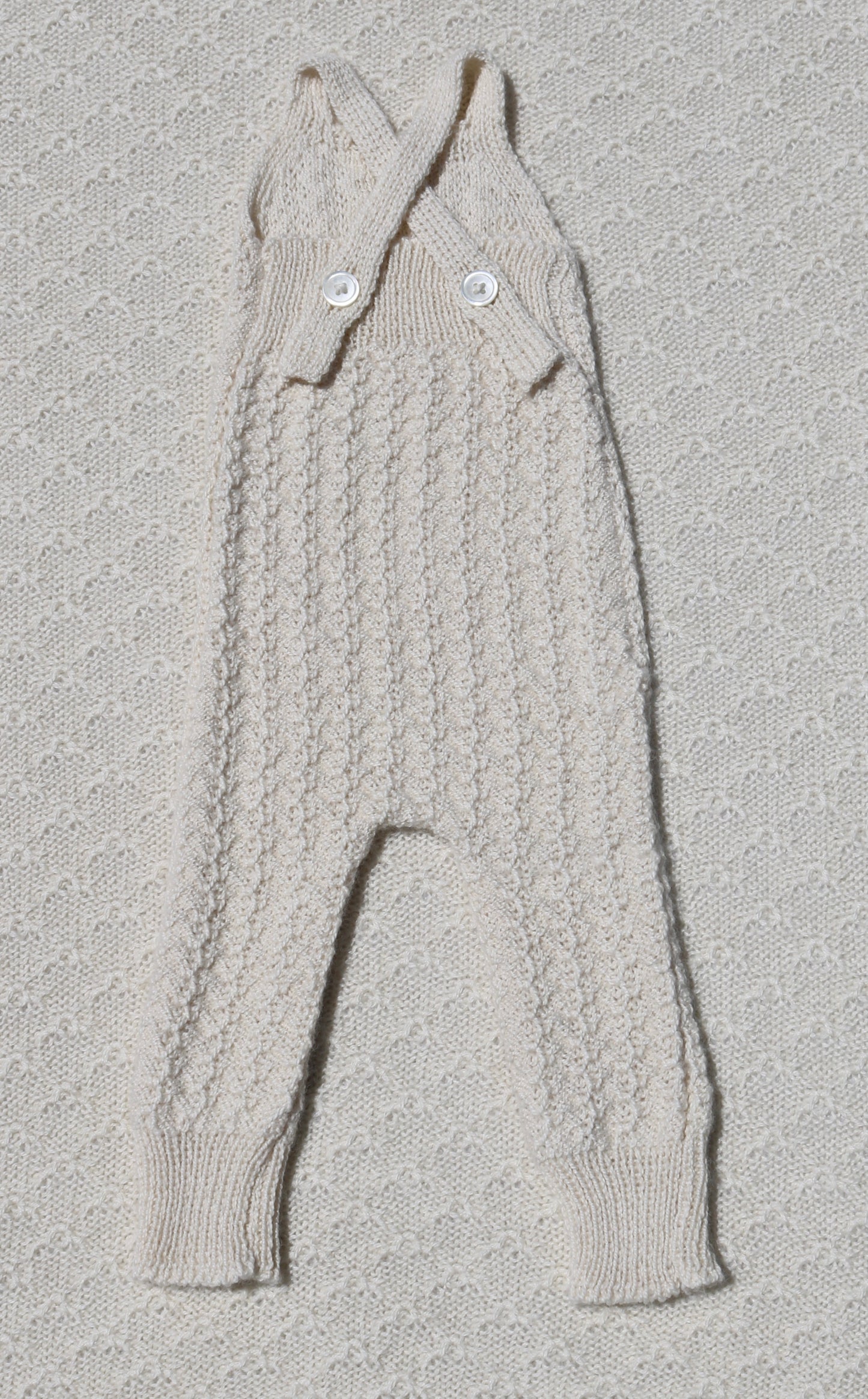 Ezra ivory alpaca newborn overalls back