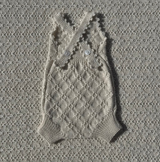 Ava Newborn Baby Romper with crochet straps