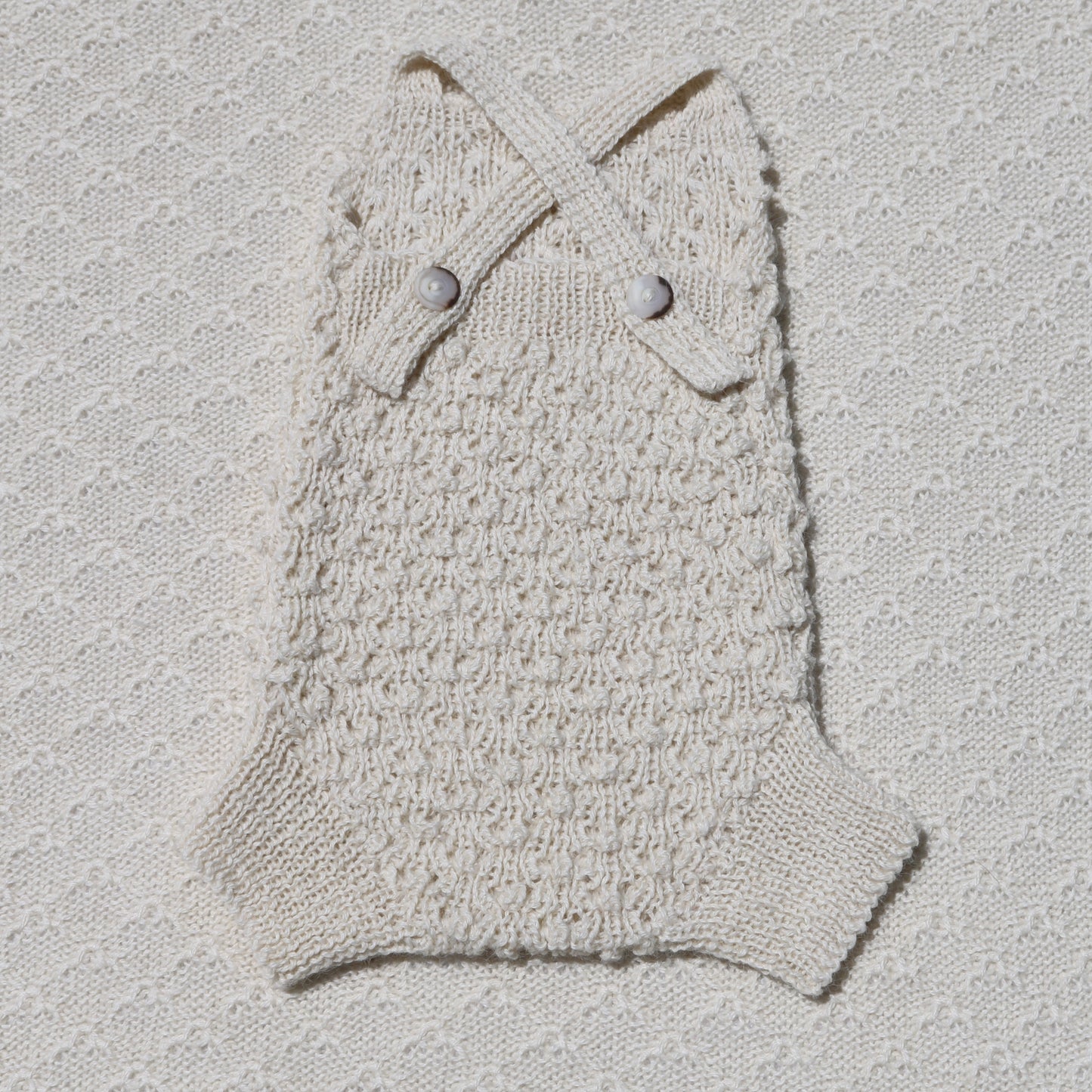 Ivy ivory alpaca romper back