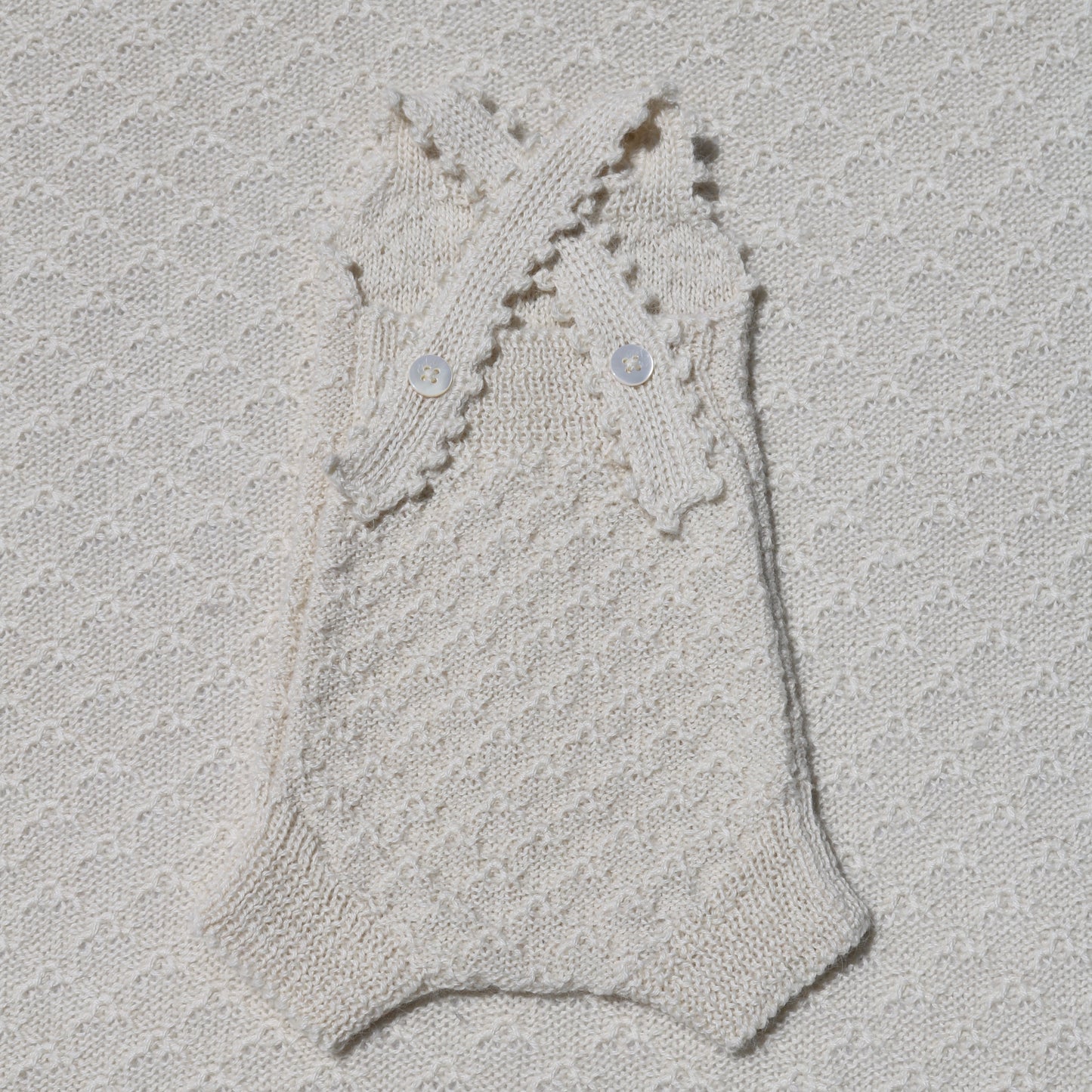 Ada ivory alpaca newborn bloomers with crochet straps back