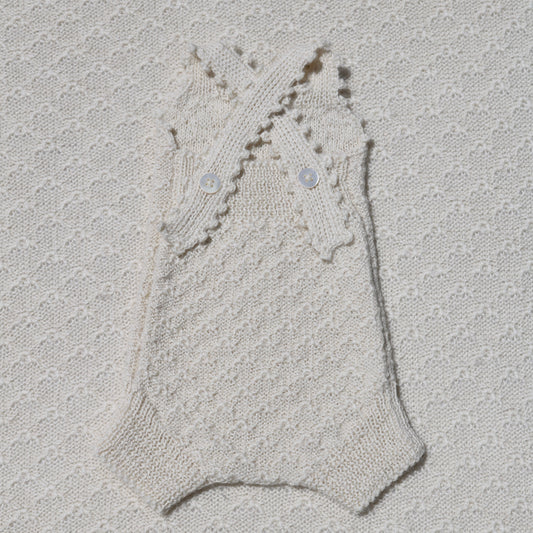 Ada ivory alpaca newborn bloomers with crochet straps back