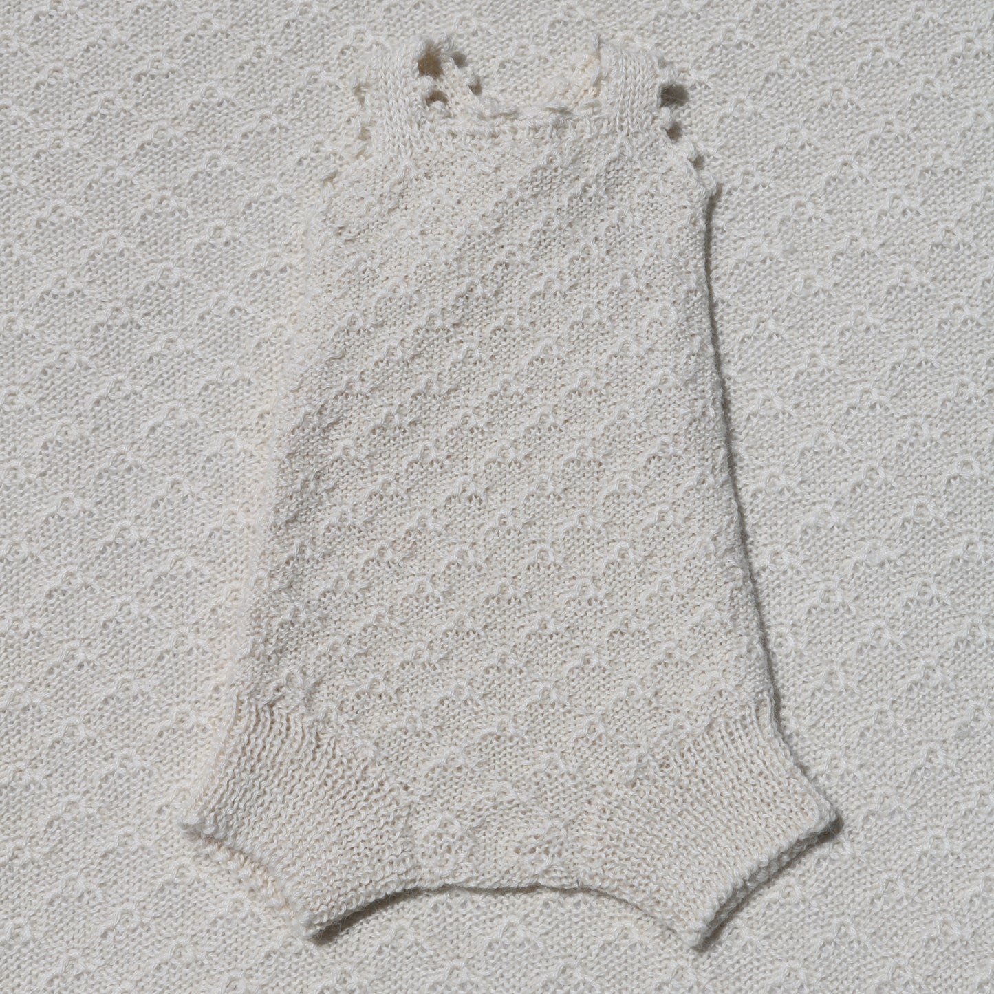 Ada ivory alpaca newborn bloomers with crochet straps front