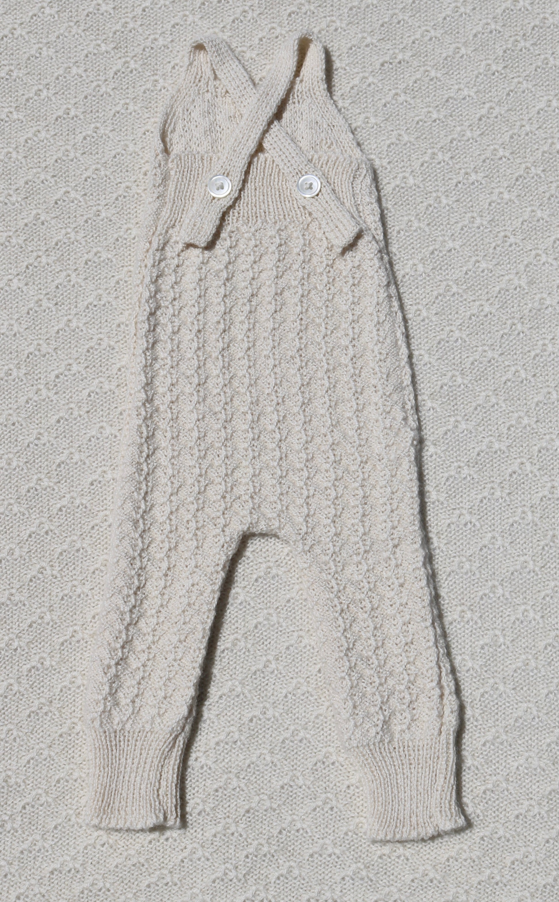 Ezra ivory alpaca newborn overalls back