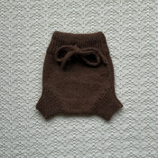 Chocolate Poppy Alpaca Newborn Bloomers