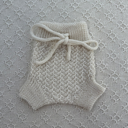 Ezra Alpaca Newborn Bloomers with tie