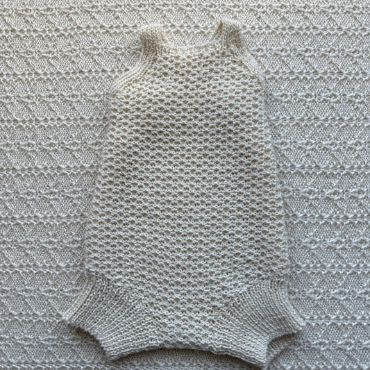 Eddie newborn alpaca baby romper front