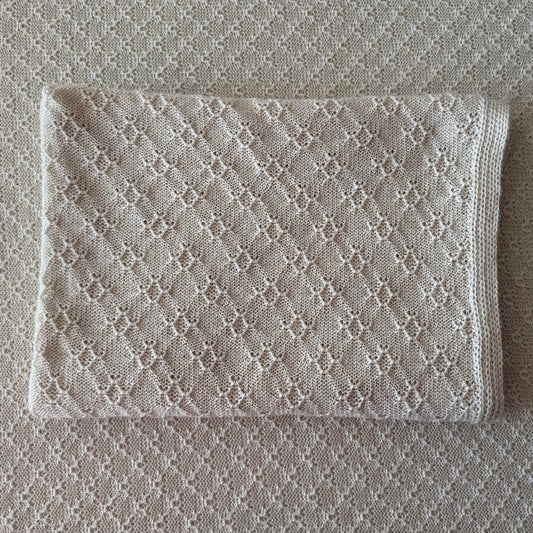 Natural white Ava baby alpaca blanket