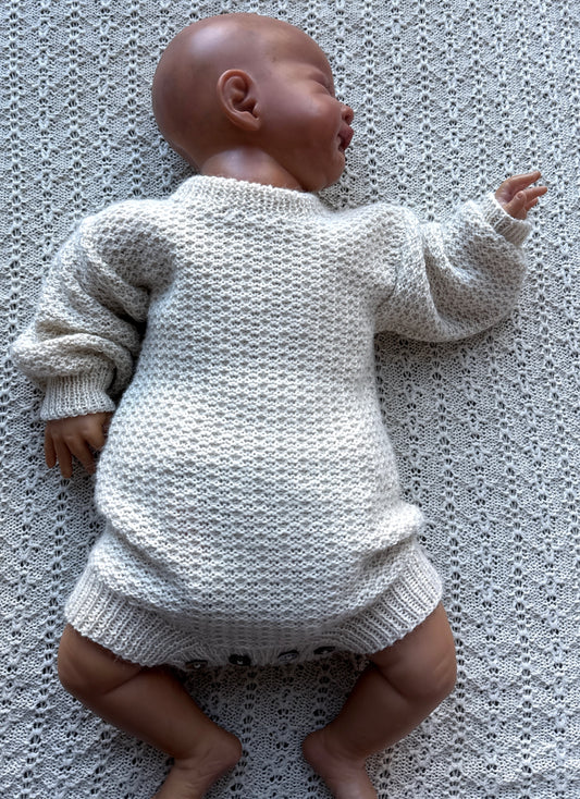 Custom Made Alpaca Newborn Baby Long Arm Romper