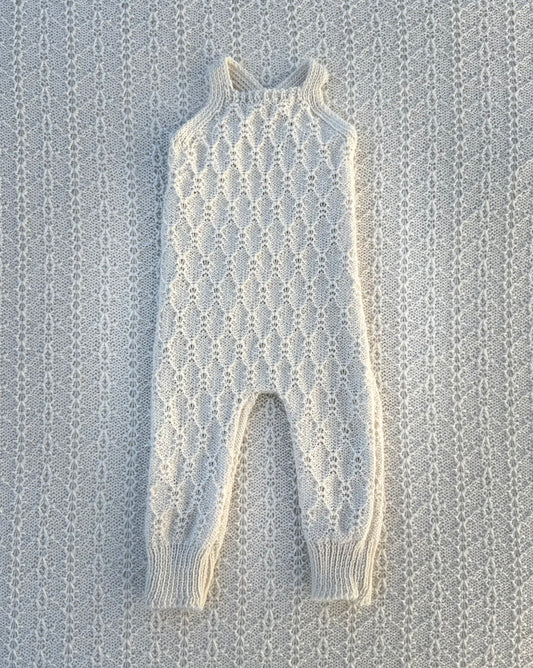 Nellie newborn alpaca overalls front