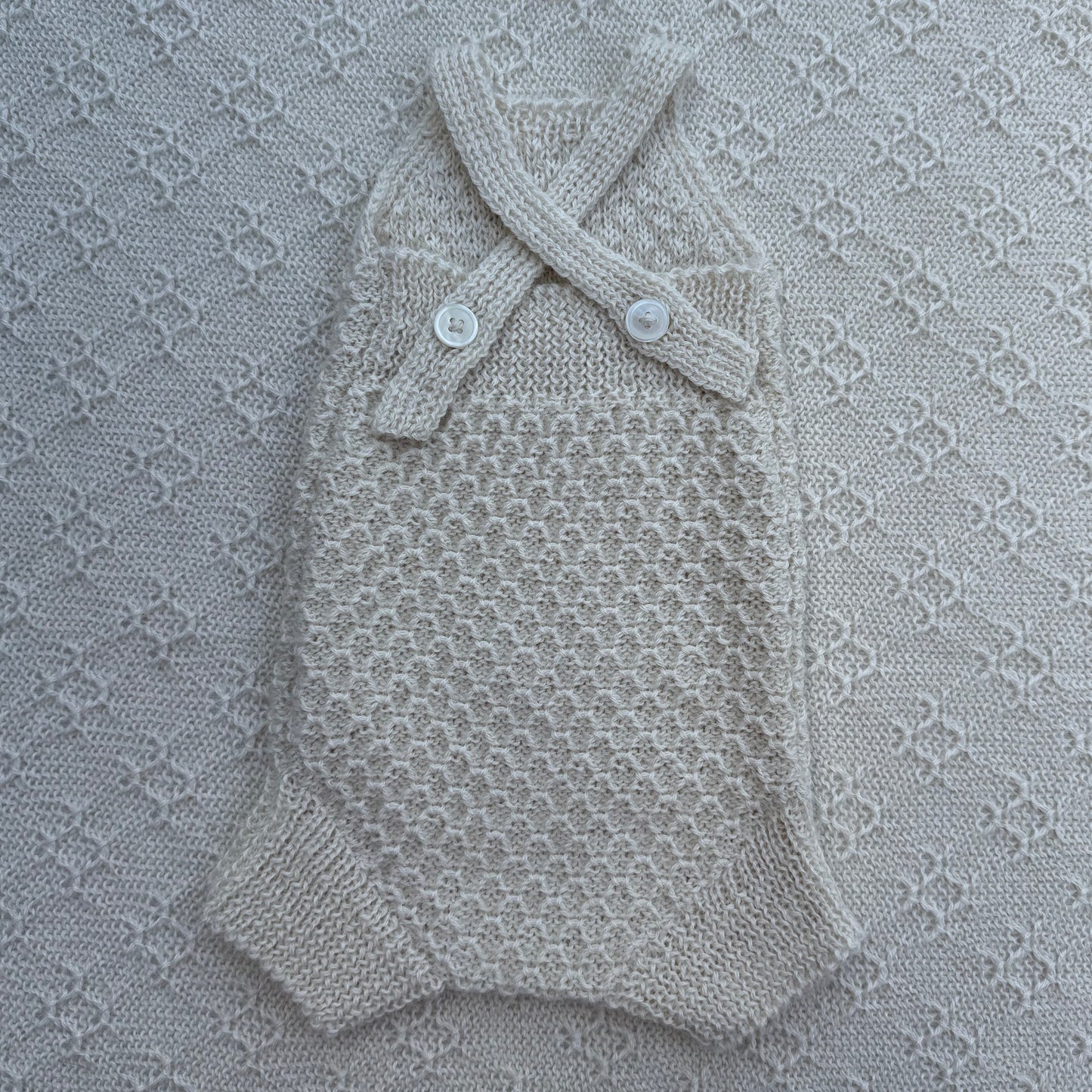 Everly newborn baby alpaca romper with plain straps back