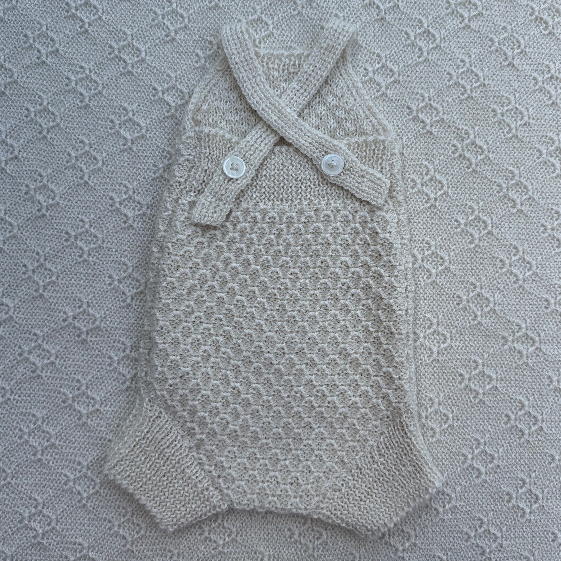 Everly newborn baby alpaca romper with plain straps back