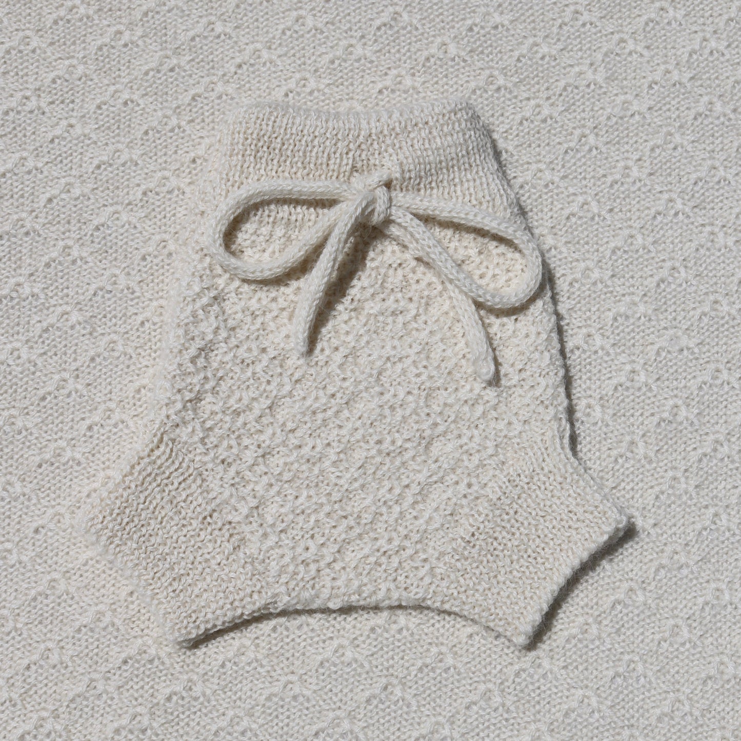 Hannah ivory alpaca newborn bloomers with tie