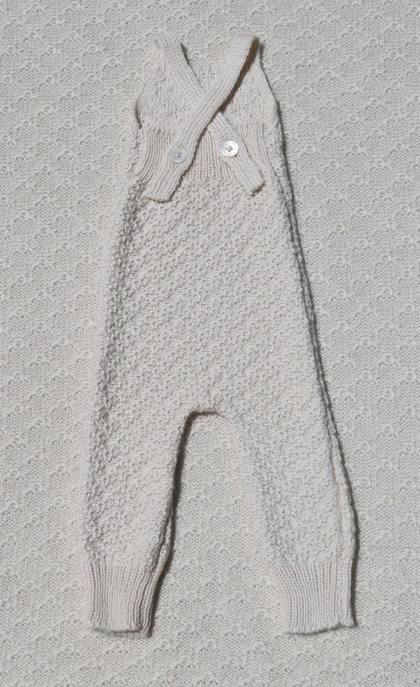 Hannah ivory alpaca newborn overalls back