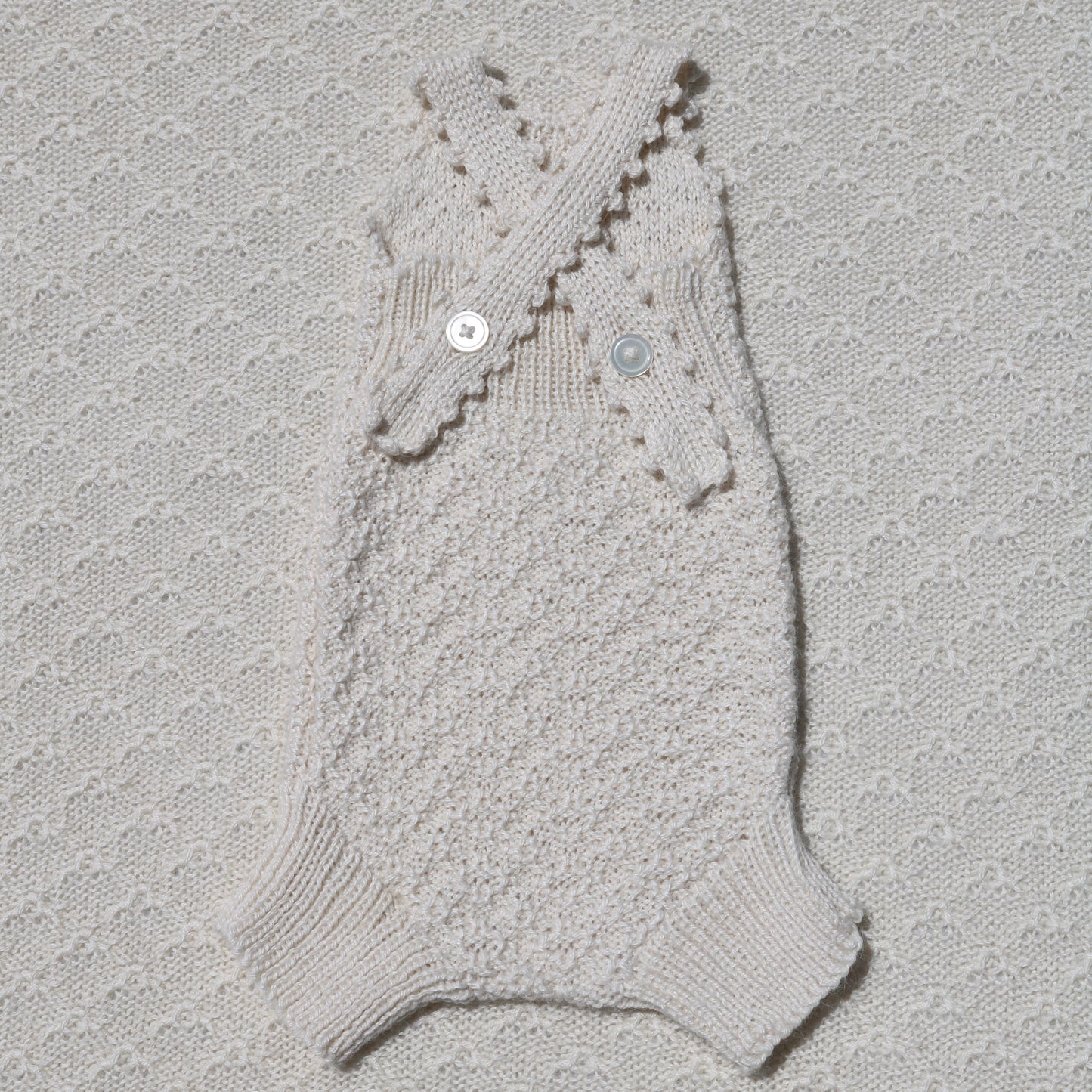 Hannah ivory newborn alpaca romper back