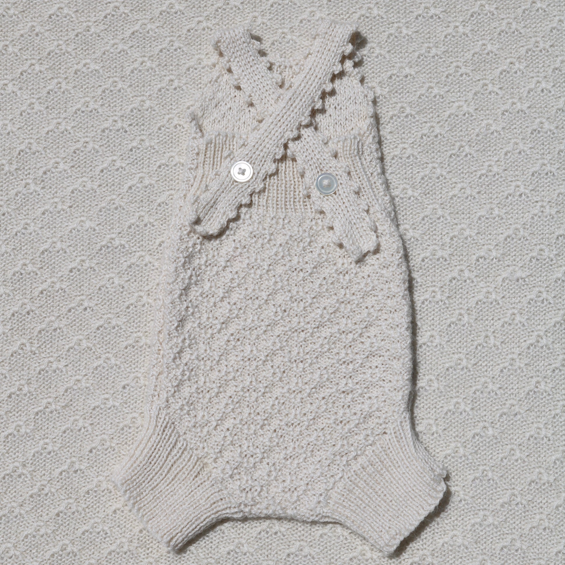 Hannah ivory newborn alpaca romper back