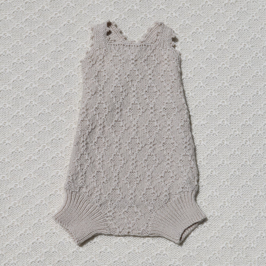 Kate Merino Newborn Baby Romper with crochet straps