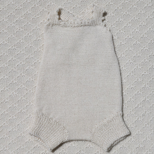 Poppy ivory alpaca newborn romper front