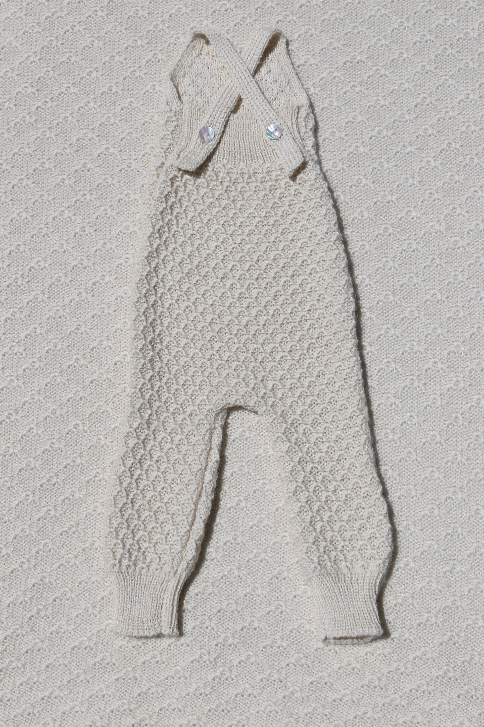 Quinn ivory alpaca newborn overalls back
