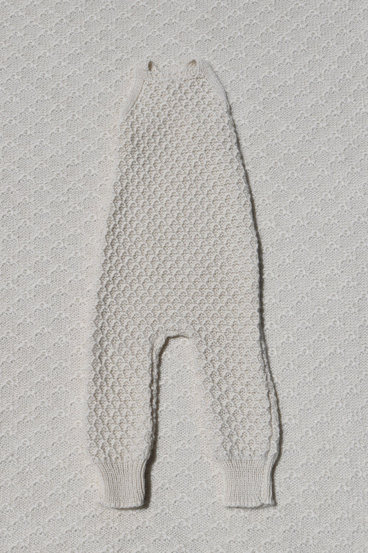 Quinn ivory alpaca newborn overalls front