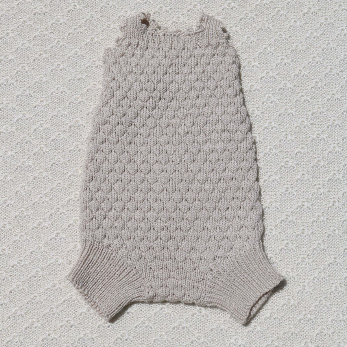Freddie Merino Newborn Baby Romper with crochet straps - Warm & Cosy KnitsAlpaca newborn romper