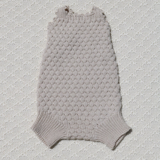 Freddie Merino Newborn Baby Romper with crochet straps - Warm & Cosy KnitsAlpaca newborn romper